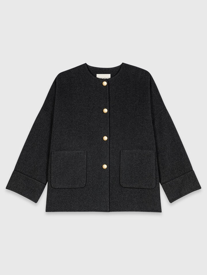 Coat with removable scarf