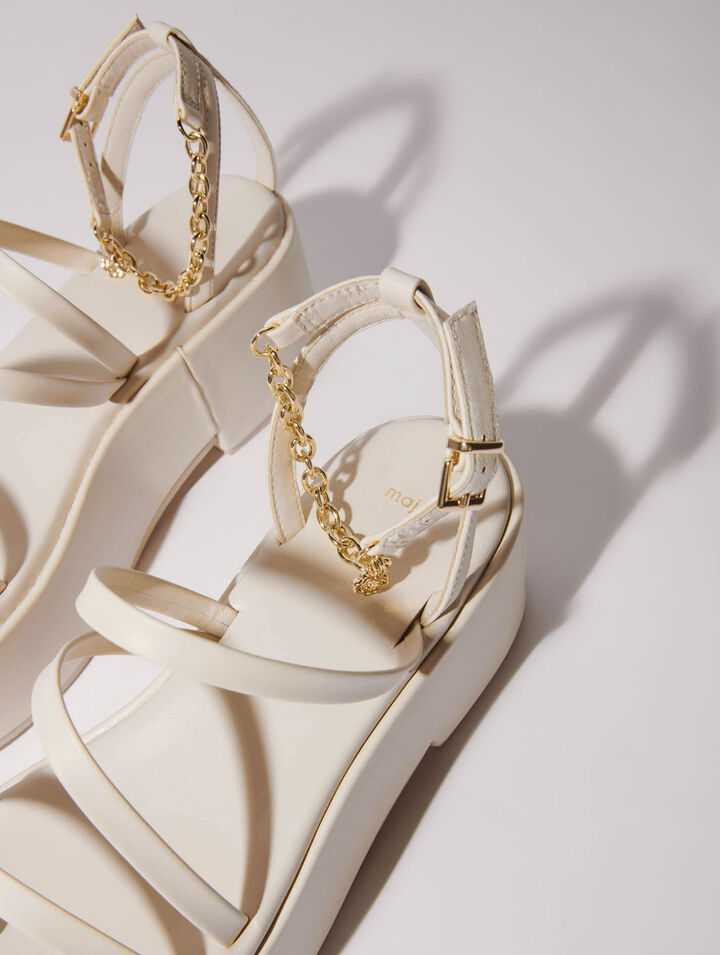 Leather platform sandals