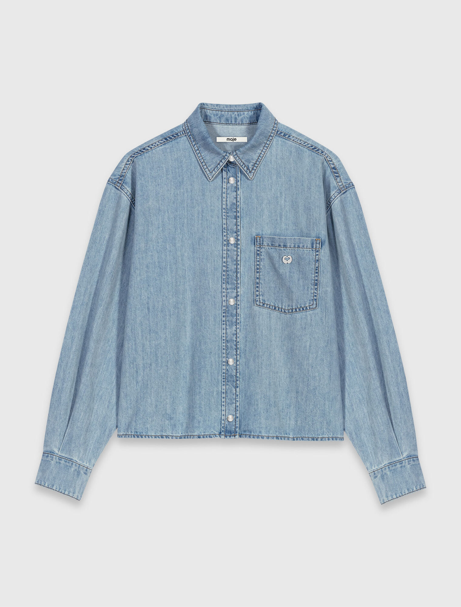 Denim shirt with logo