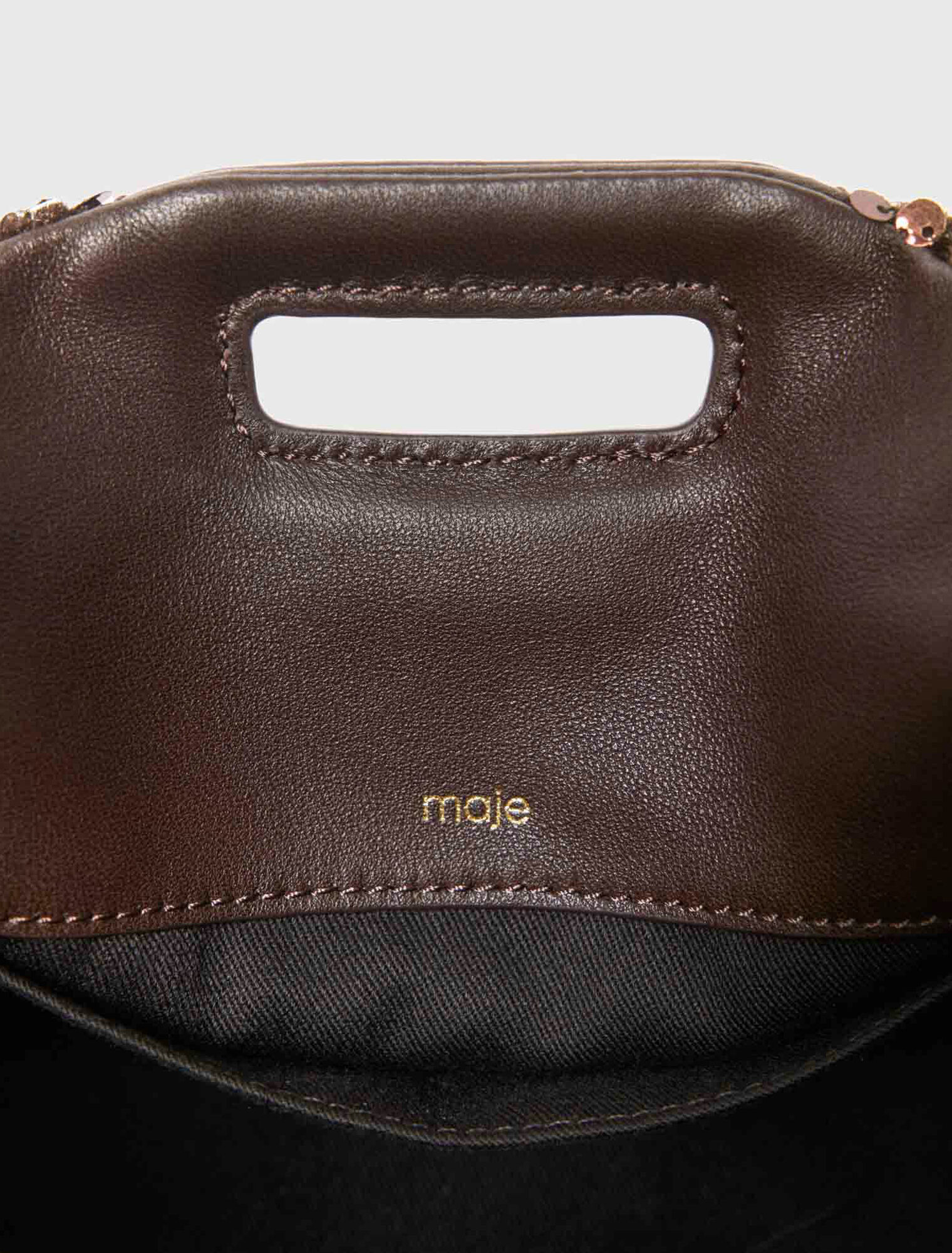Sequinned Miss M mini bag