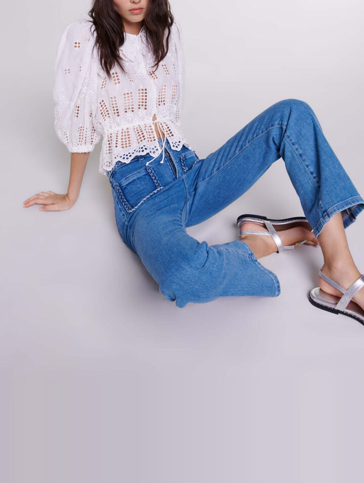 Jeans con detalles trenzados