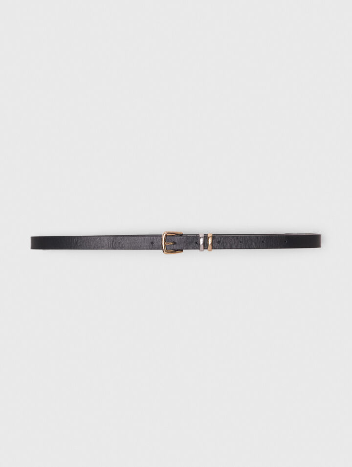 Slim belt with square buckle