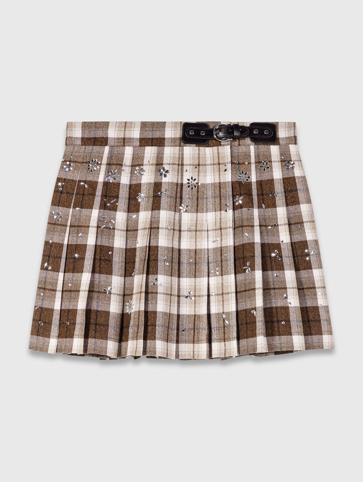 Rhinestone checked kilt