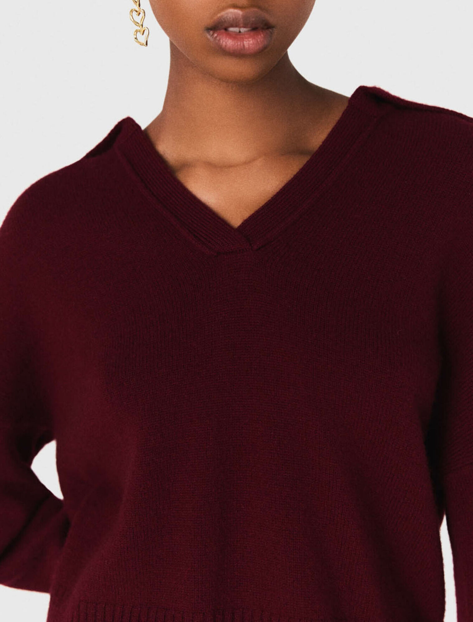 Open polo collar jumper