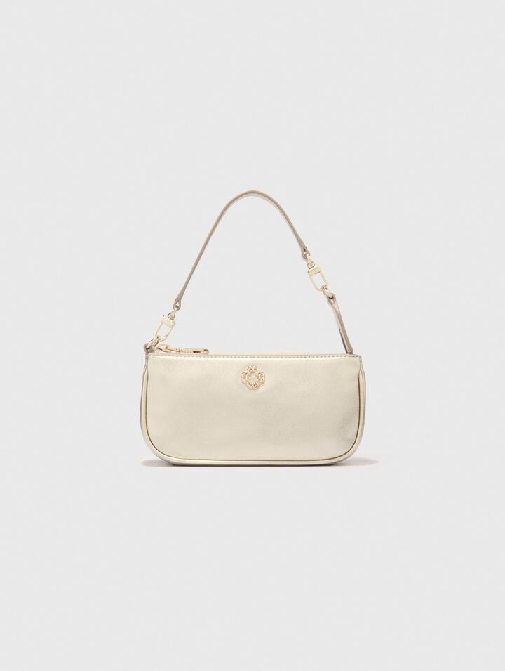 Metallic leather Sarah clutch bag