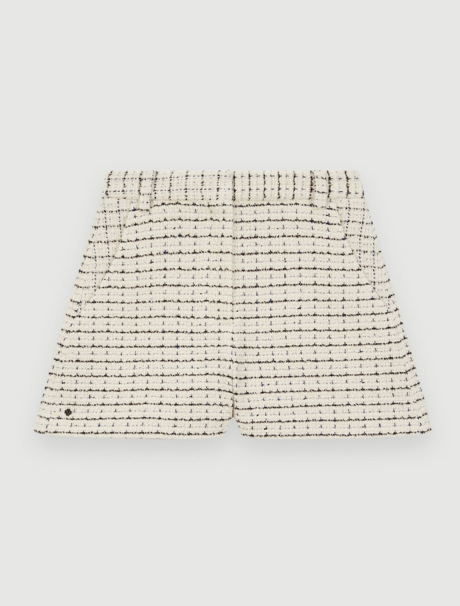 Mottled tweed shorts with check pattern