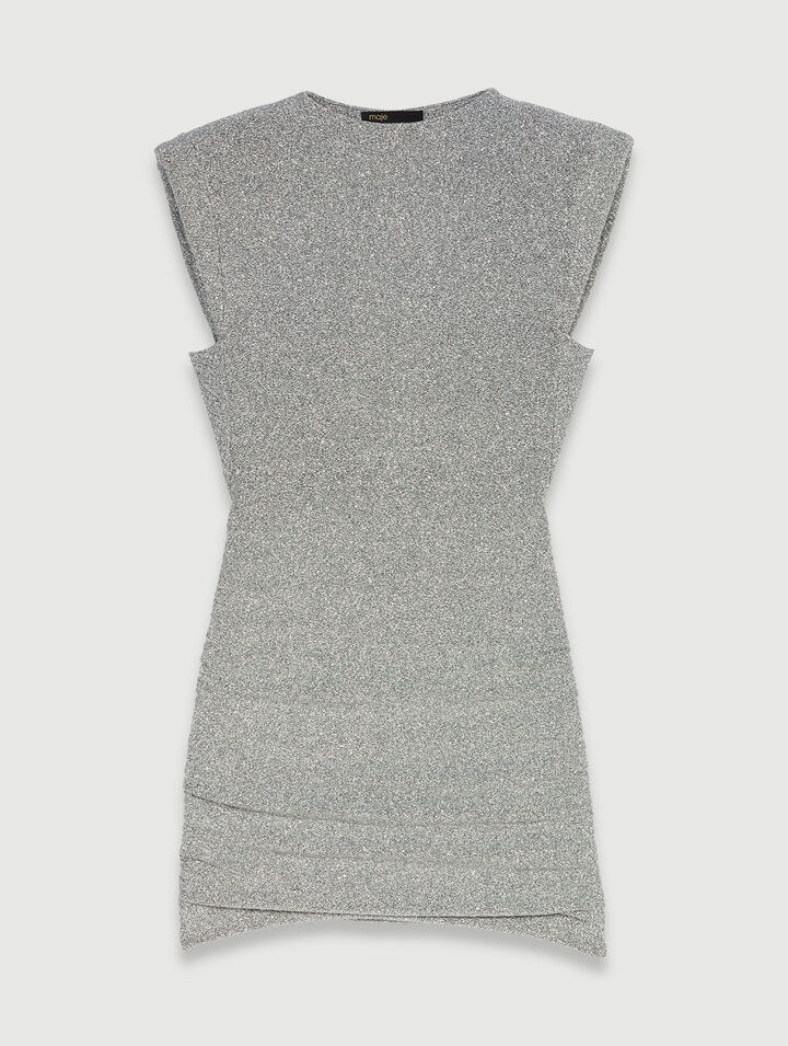 Shiny knit short dress