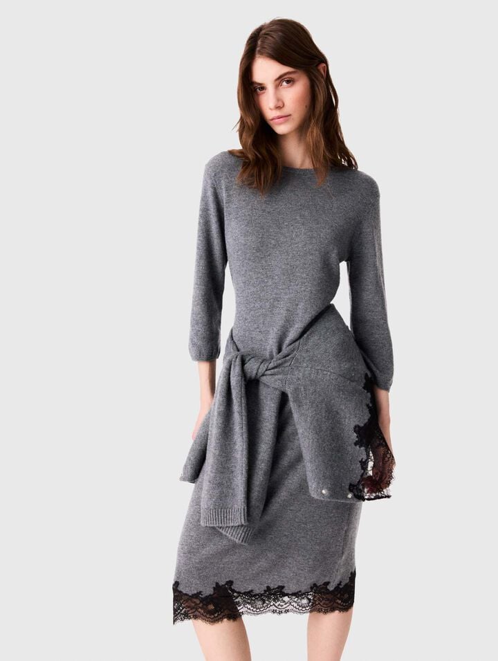 Dress with lace panel