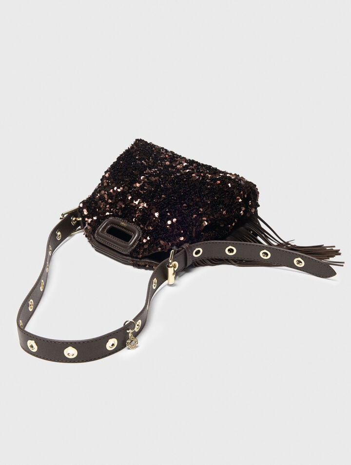 Sequinned Miss M mini bag