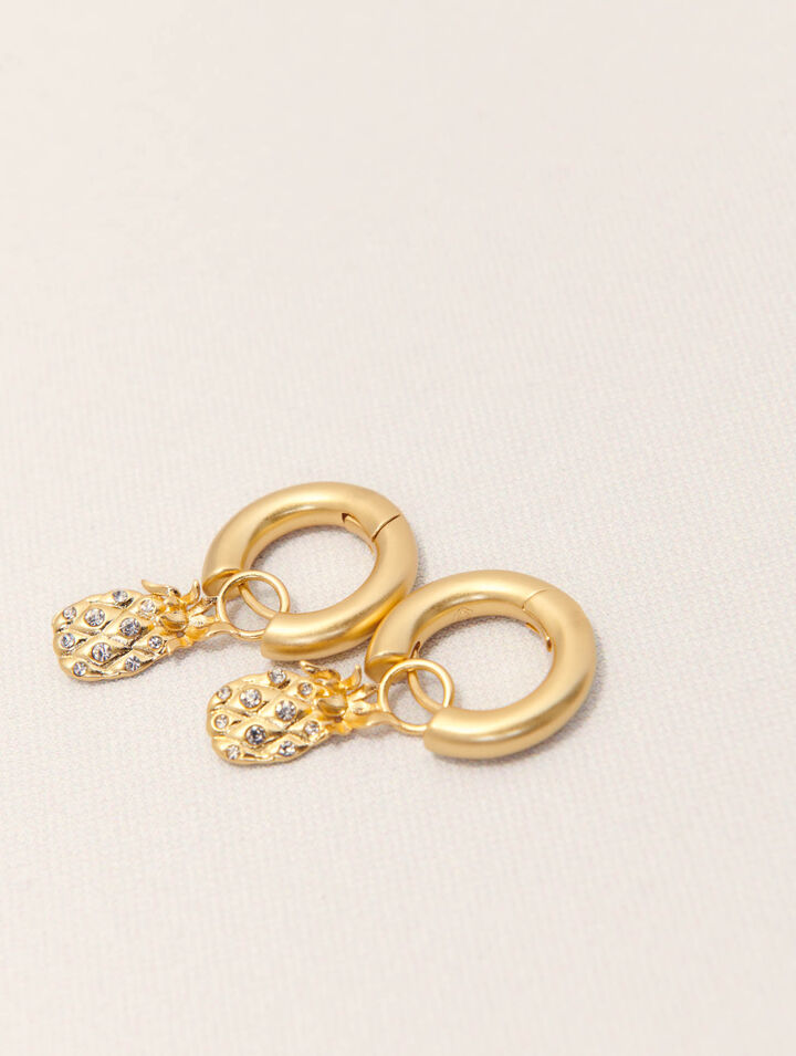 Mini rhinestone pineapple earrings