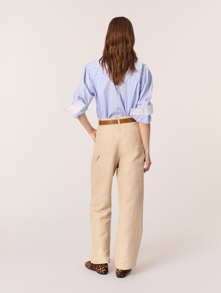 Linen and cotton suit trousers