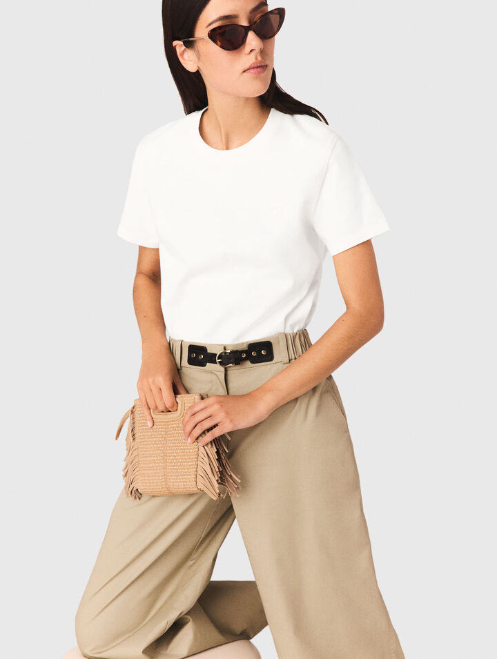 T-shirt with small embroidered logo