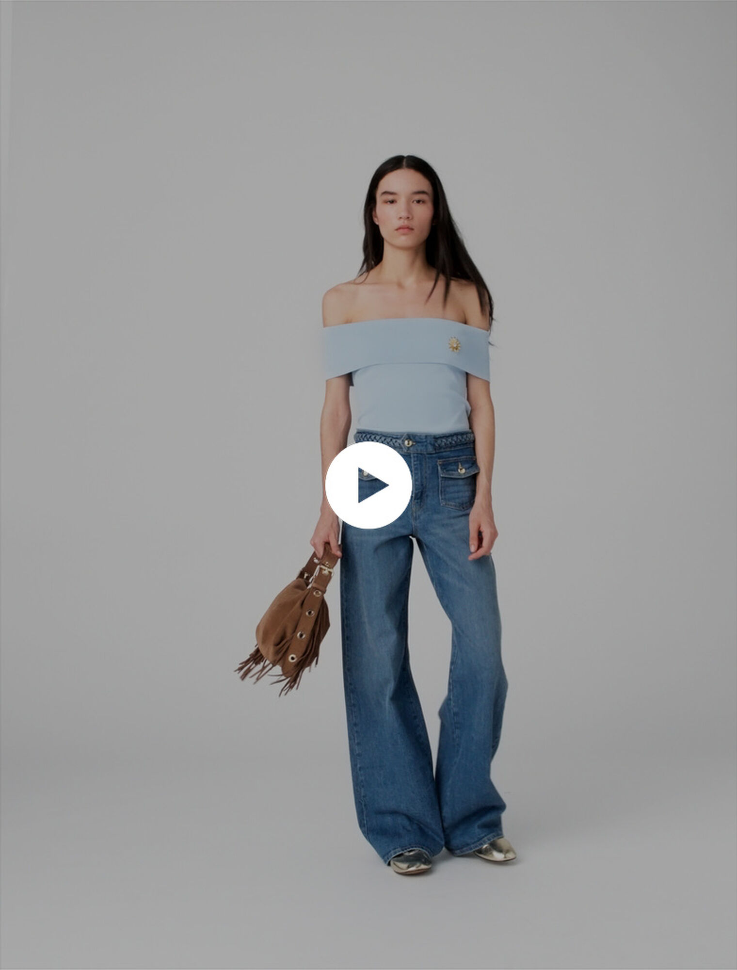 Braided flared jeans