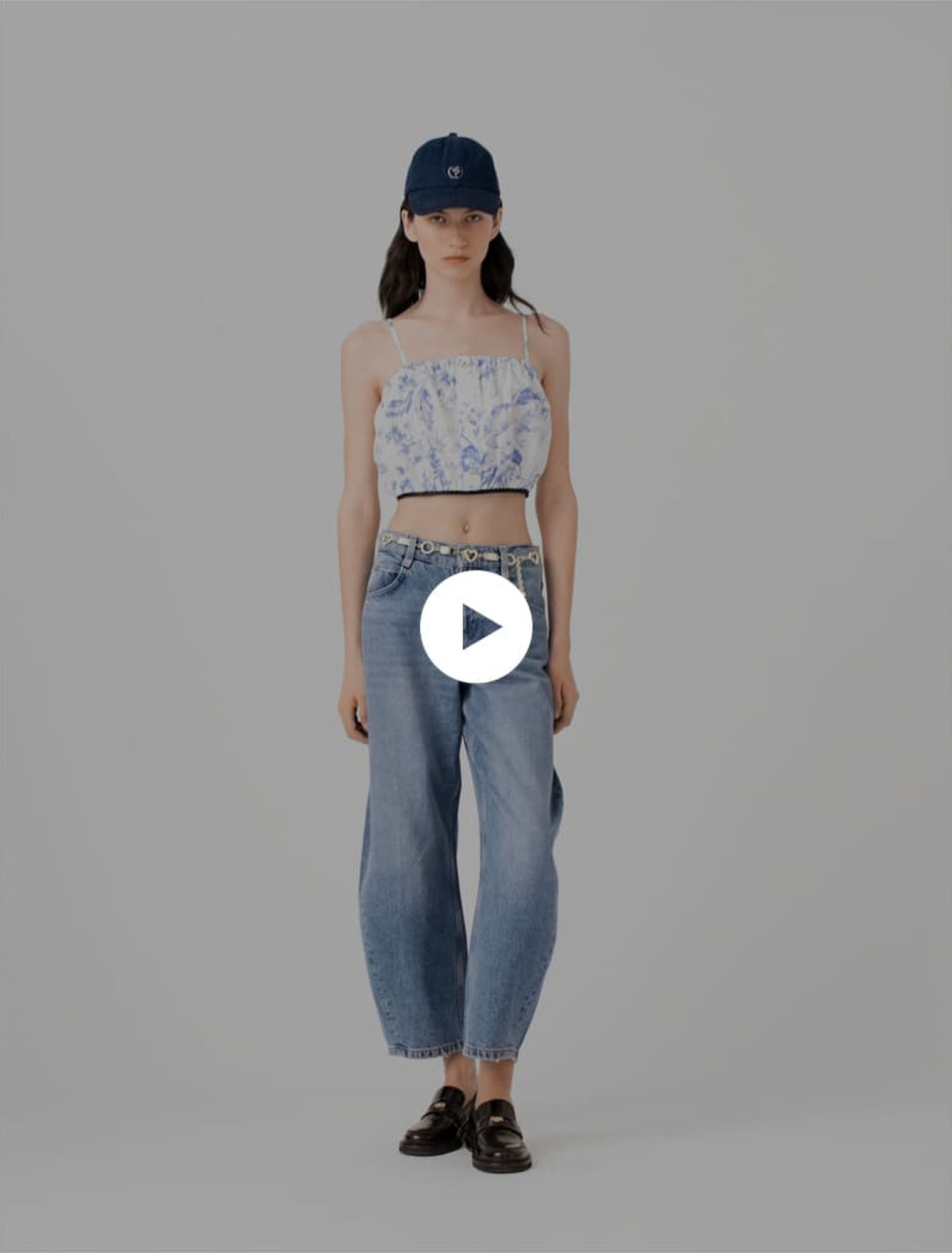 Patterned top with straps