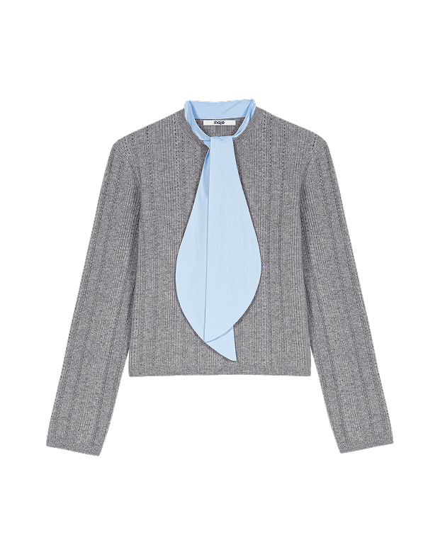 Removable poplin collar jumper